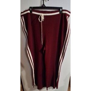 NWOT Future Collective Burgundy Stripe Pull-on Bootcut Pants Sz 3X